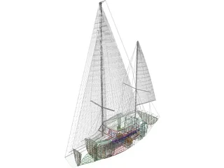 Yacht Langedrag 3D Model preview