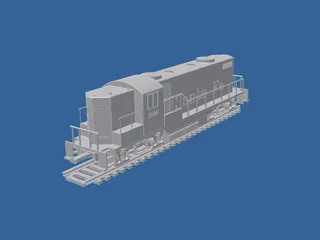 Santa Fe Toy Train 3D Model preview