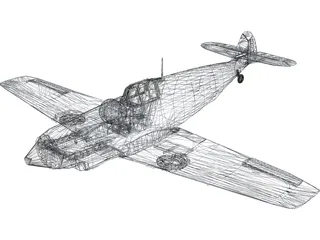 Messerschmitt Bf-109B Bertha 3D Model preview