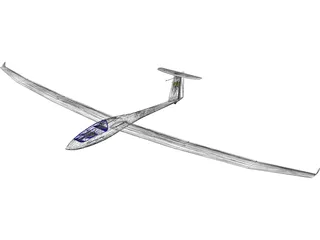 Ventus Glider 3D Model preview