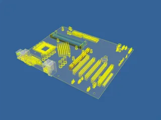 PC Motherboard - Asus a7n8x deluxe 3D Model preview