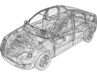 Renault (Dacia) Logan (2008) 3D Model preview