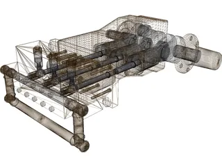 High Pressure Waterblasting Pump 3D Model preview