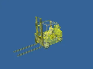 Forklift YALE with Operator 3D Model preview