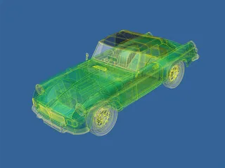 MGB Sports Car 3D Model preview