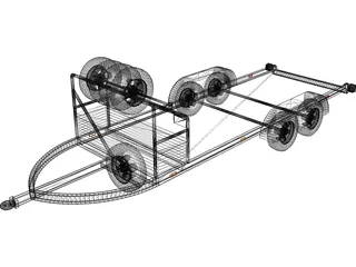 Car Trailer 3D Model preview
