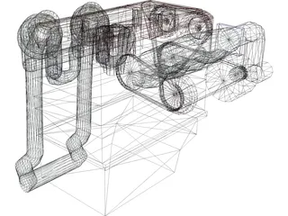 Honda VTEC DOHC Engine 3D Model preview