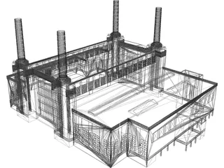 Battersea Power Station 3D Model preview