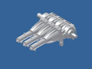 Nitrogen Triplex Pump 3D Model preview
