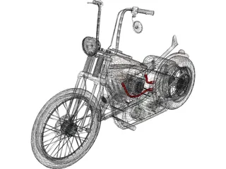 Harley-Davidson Custom 3D Model preview