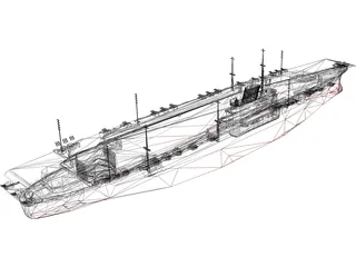 Shinano Aircraft Carrier 3D Model preview