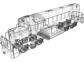 Chinese Train Engine 3D Model preview