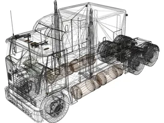 International 9600 Cabover 3D Model preview