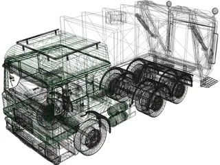 Volvo TH5 Garbage Truck 3D Model preview