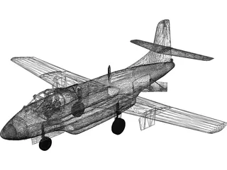 Douglas F3D-2 Skyknight 3D Model preview