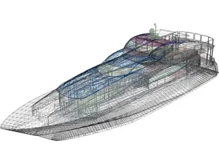 Sunseeker Yacht 3D Model preview