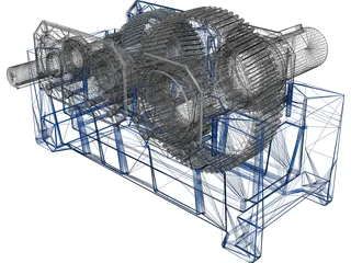 Speed Reducer Explode 3D Model preview