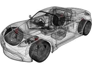 Tesla Roadster 3D Model preview