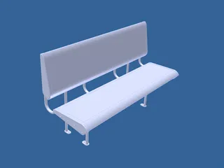 Polycarbonate Train Seat 3D Model preview