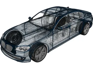 BMW 7-series (2009) 3D Model preview