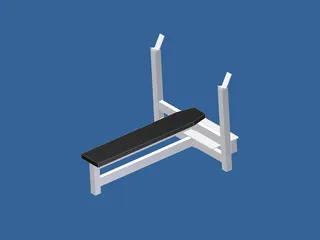 Bench Press 3D Model preview