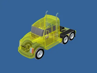 Heavy Duty Truck 3D Model preview