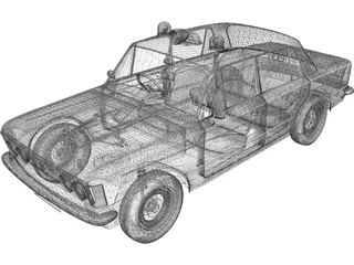 Fiat 125P 3D Model preview