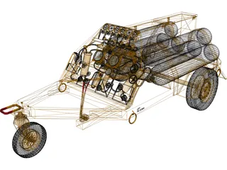 Nitrogen airport cart trailer 3D Model preview