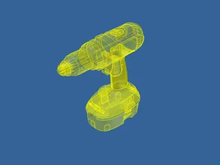 DeWalt 18V Cordless Drill 3D Model preview