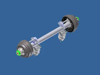 Trailer Axle 3D Model preview