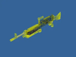 M240 Machine Gun 3D Model preview