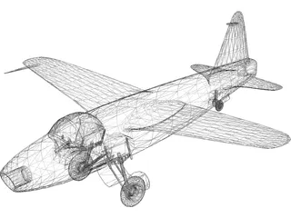 Heinkel He 178 3D Model preview