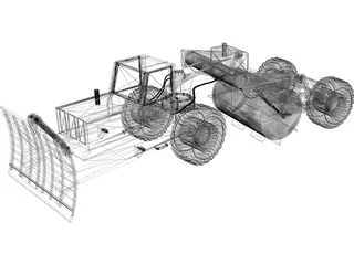 Tree Breaking Modified Truck 3D Model preview