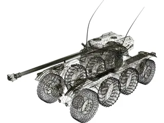 EBR-90 APC 3D Model preview