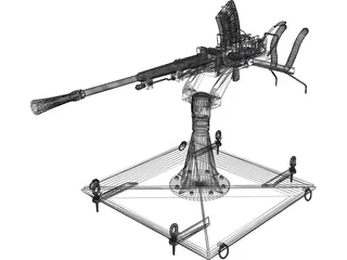 Type-96 Single AA-Gun 3D Model preview
