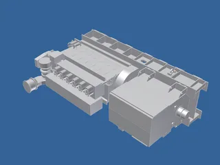Mak 6M25 Status5 Diesel Engine 3D Model preview