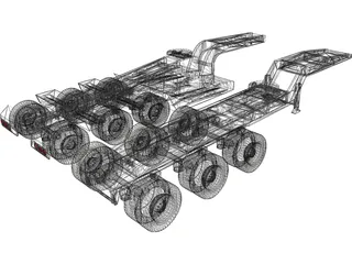 Long Load Trailking Decker Trailer 3D Model preview