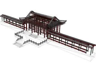Chinese Building 3D Model preview