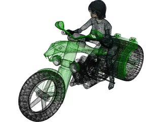 Lady Snake Moto 3D Model preview