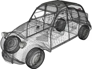 Citroen 2CV 3D Model preview