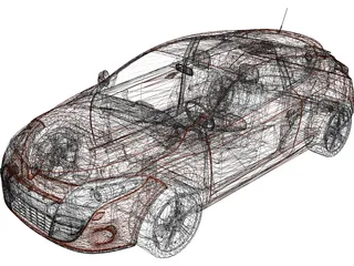 Renault Megane (2008) 3D Model preview