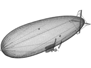 Goodyear Airship Blimp 3D Model preview