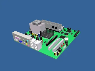 Computer Motherboard 3D Model preview