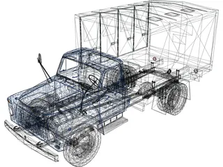 GAZ 52 Truck 3D Model preview