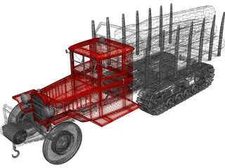 Truck Wood Chenille 3D Model preview