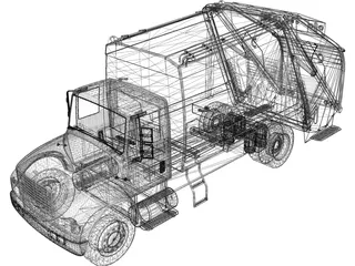 Truck Garbage Environmental 3D Model preview