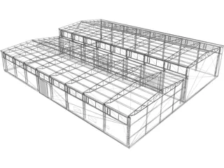 Warehouse Industrial 3D Model preview