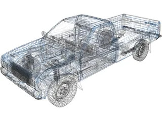 Nissan D21 Pickup 3D Model preview