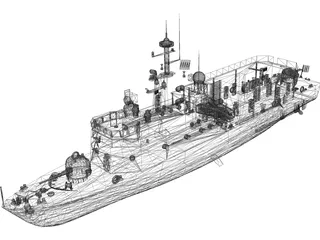 Manama Missile Boat 3D Model preview