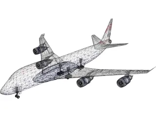 Boeing 747 British Airways 3D Model preview